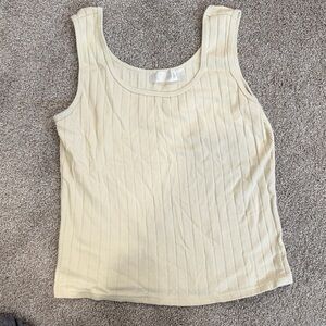 Sleeveless RD style Ribbed Tank Top - Cream